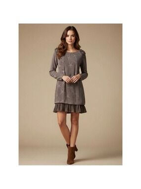 Seduzione Brown Star Mohair Blend Midi Dress Size L